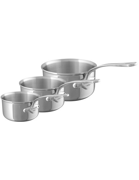 Mauviel M'Urban4 set of 3 cast stainless steel pans with fixed induction-compatible handle