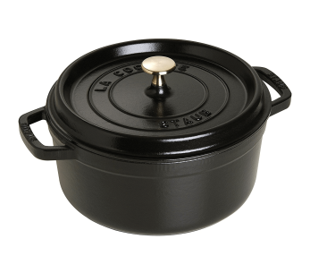Cacerola redonda de hierro fundido esmaltado STAUB negro