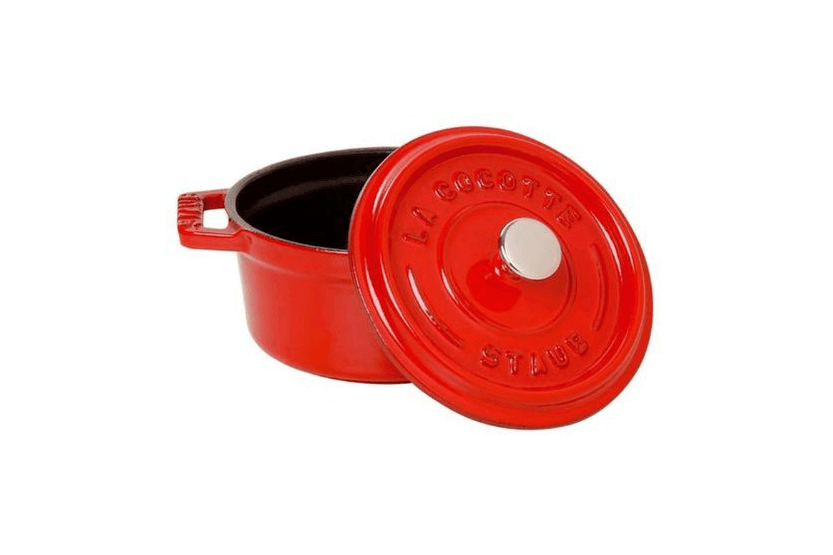 Runde Cocotte aus emailliertem Gusseisen STAUB Kirsche