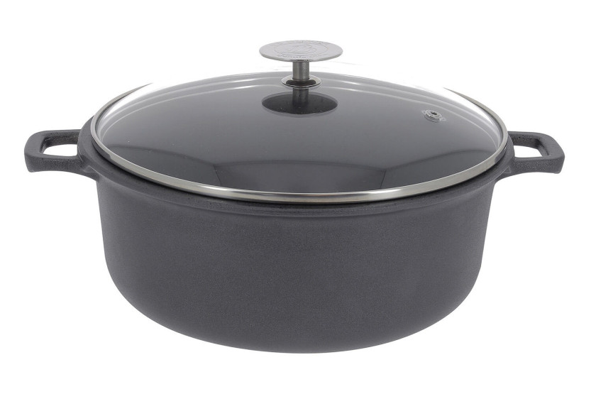 De Buyer Choc Extrême gietaluminium braadpan met glazen deksel