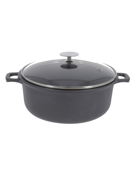 De Buyer Choc Extrême gietaluminium braadpan met glazen deksel