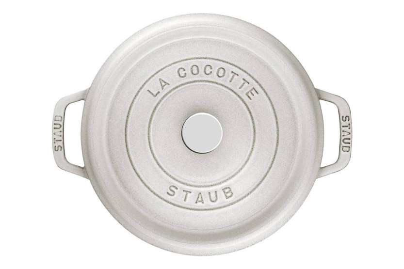 STAUB cacerola redonda de hierro fundido esmaltada trufa blanca