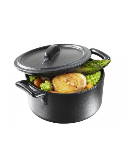 Revol Belle Cuisine 20cl round casserole with black cast-iron-effect lid