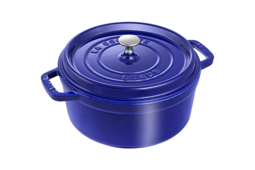 Staub ronde geëmailleerde gietijzeren braadpan, intens blauw