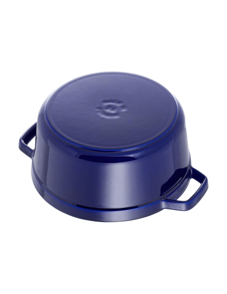 Staub ronde geëmailleerde gietijzeren braadpan, intens blauw