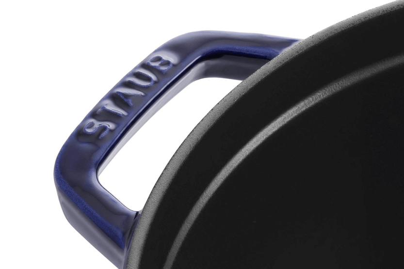 Staub ronde geëmailleerde gietijzeren braadpan, intens blauw