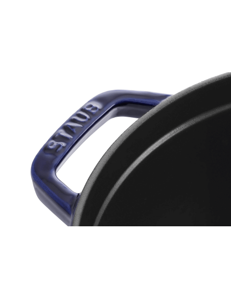 Staub ronde geëmailleerde gietijzeren braadpan, intens blauw