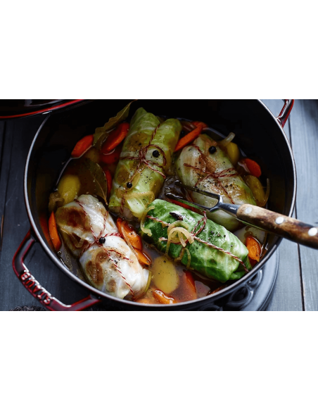 Caçarola redonda de ferro fundido Staub, esmalte grenadine