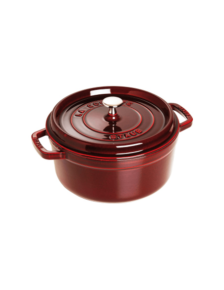 Staub rund støpejernsgryte, grenadine-emalje
