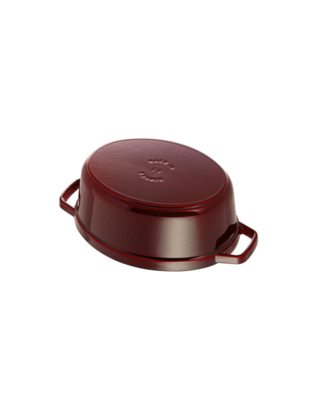Staub oval støpejernsgryte, grenadine-emalje