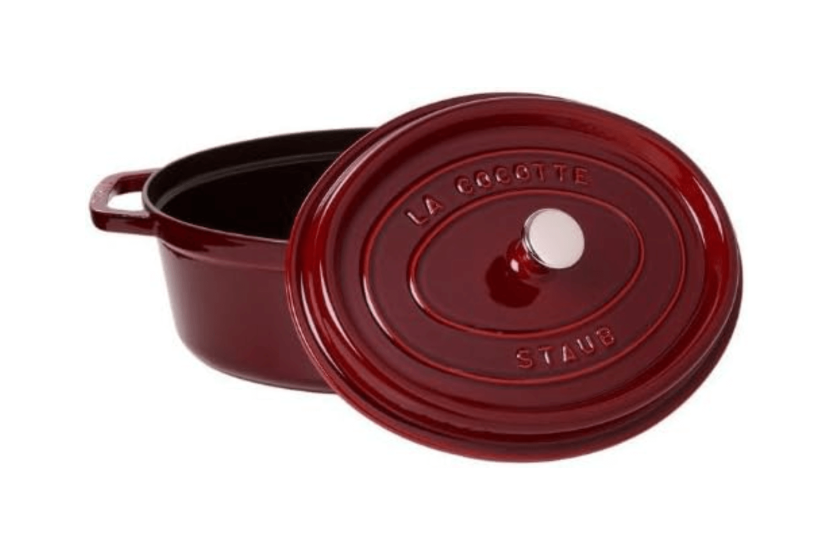 Staub soikea valurautapata, grenadiini emali