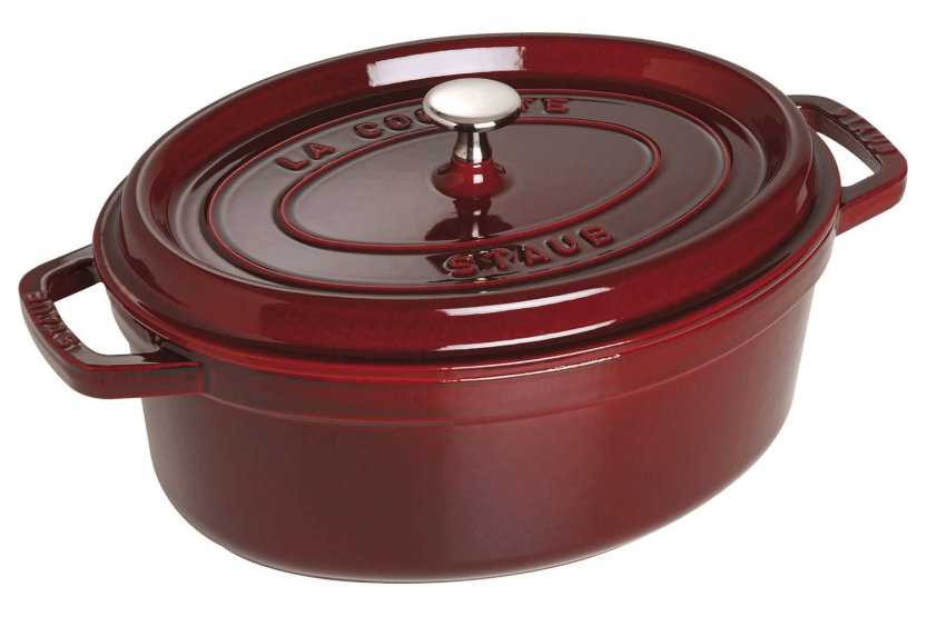 Staub soikea valurautapata, grenadiini emali