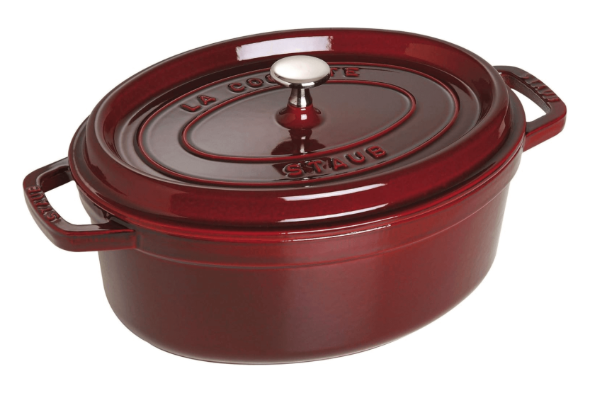Staub soikea valurautapata, grenadiini emali