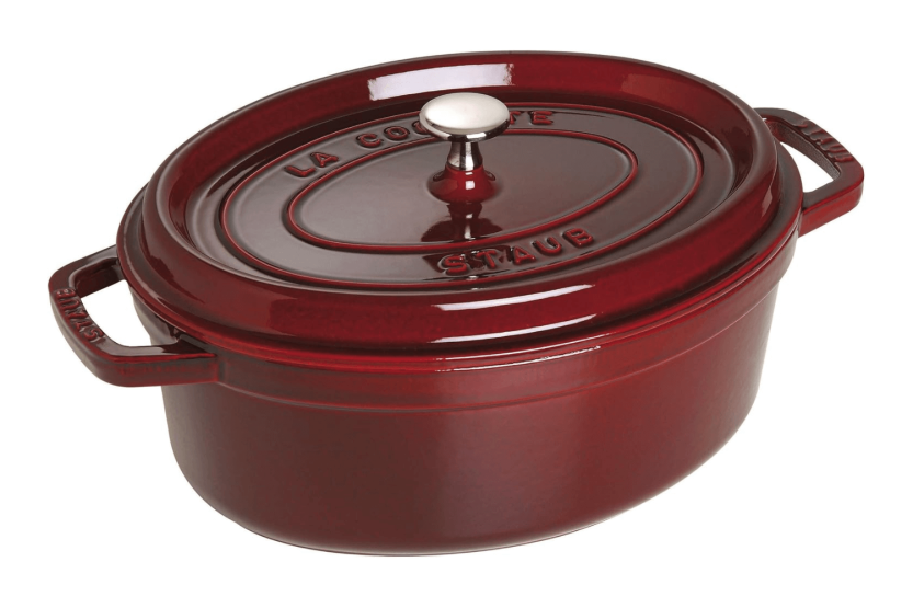 Staub soikea valurautapata, grenadiini emali
