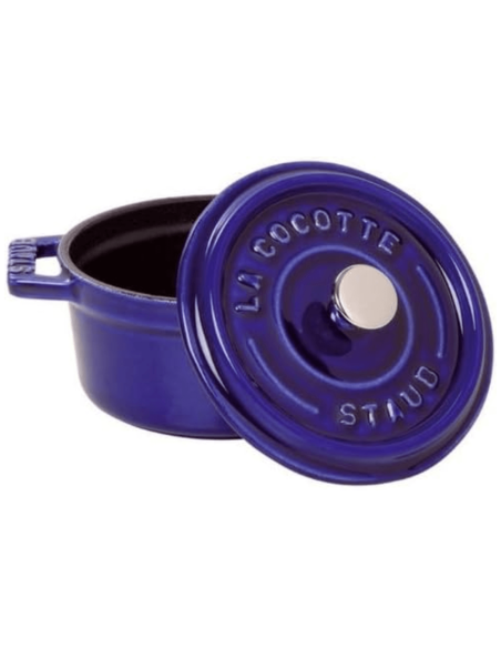 Caçarola redonda Staub em ferro fundido esmaltado azul profundo 10cm