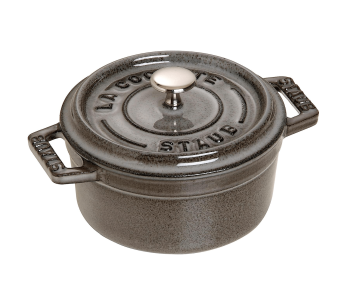STAUB cacerola redonda de hierro fundido esmaltado gris grafito 10cm