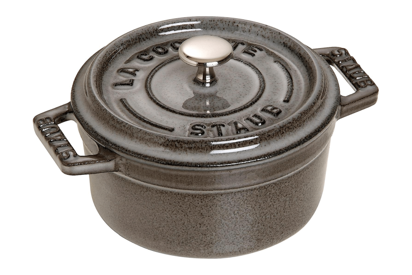 Casseruola rotonda in ghisa STAUB smaltata grigio grafite 10 cm