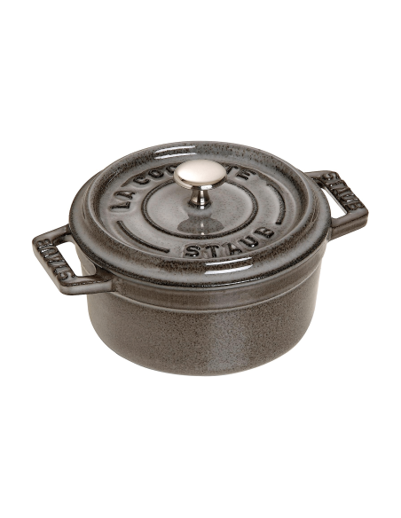 Casseruola rotonda in ghisa STAUB smaltata grigio grafite 10 cm