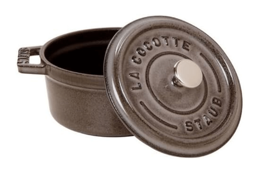 Casseruola rotonda in ghisa STAUB smaltata grigio grafite 10 cm