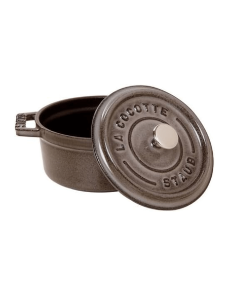 Casseruola rotonda in ghisa STAUB smaltata grigio grafite 10 cm