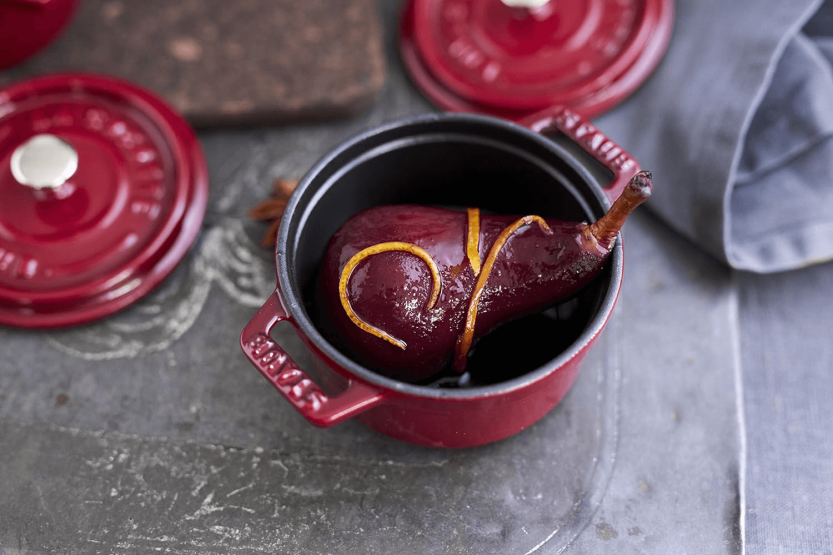 Staub round cast iron mini cocotte cherry enamel 10cm
