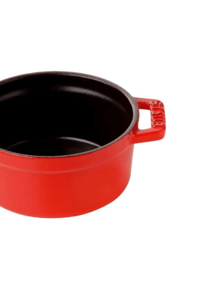 Staub round cast iron mini cocotte cherry enamel 10cm