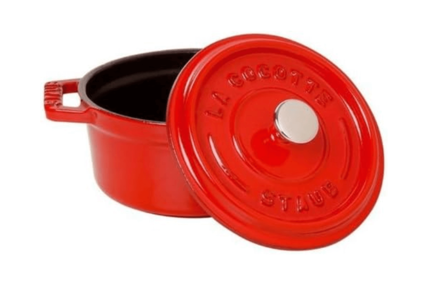 Staub mini cazuela redonda de hierro fundido esmaltado cereza 10cm