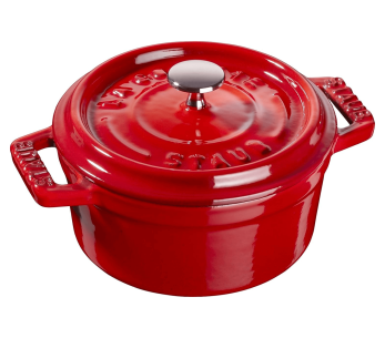 Staub pyöreä valurautainen minipata emaloitu kirsikka 10cm