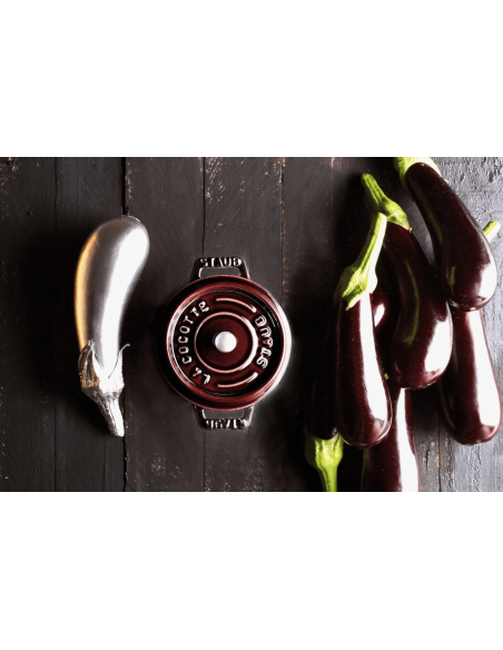 Staub mini cazuela redonda de hierro fundido esmaltado granadina 10cm
