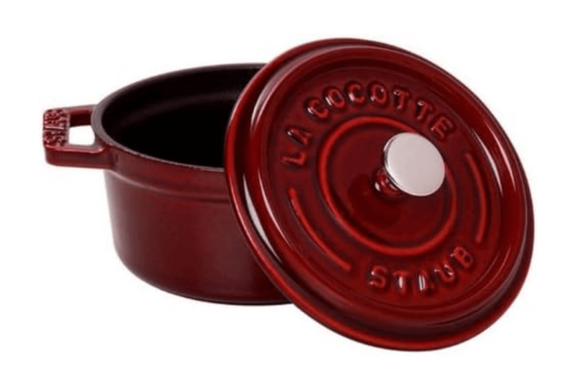 Mini caçarola redonda de ferro fundido Staub esmaltada grenadine 10cm