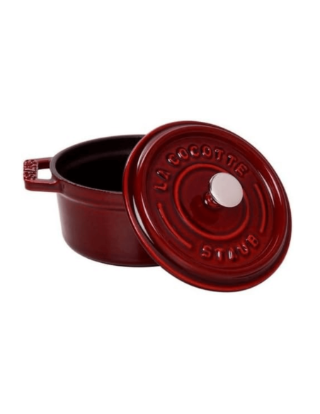 Mini caçarola redonda de ferro fundido Staub esmaltada grenadine 10cm