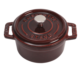 Staub rund gjutjärnsgryta emaljerad grenadine 10cm
