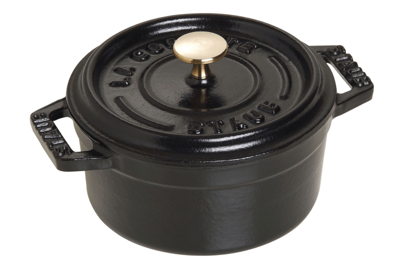 Staub cacerola redonda de hierro fundido esmaltado mate negro 10cm