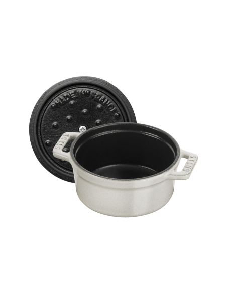 STAUB mini cazuela redonda de hierro fundido esmaltada trufa blanca 10cm