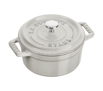 STAUB rund gjutjärnsgryta emaljerad vit tryffel 10cm