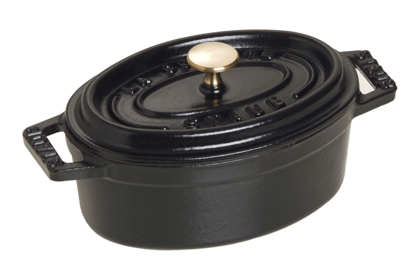 Staub mini cazuela oval de hierro fundido esmaltada negro mate 11cm