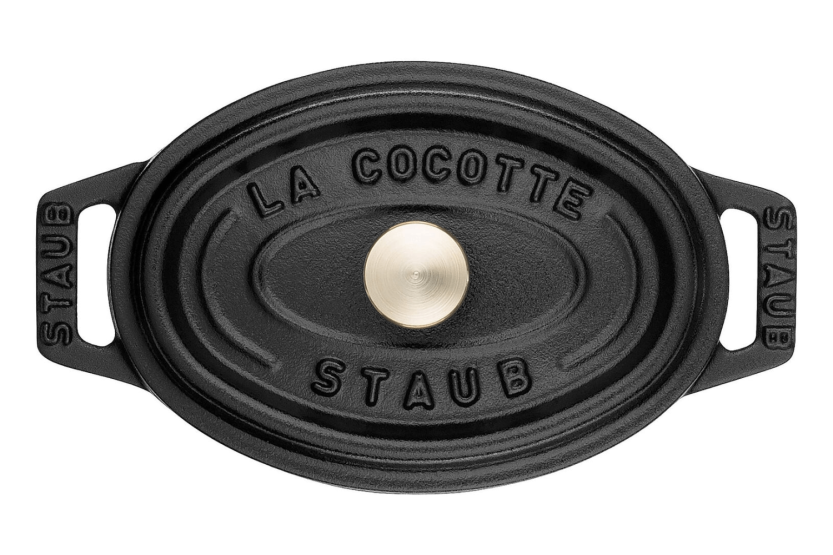 Staub oval støbejernsgryde emaljeret mat sort 11cm