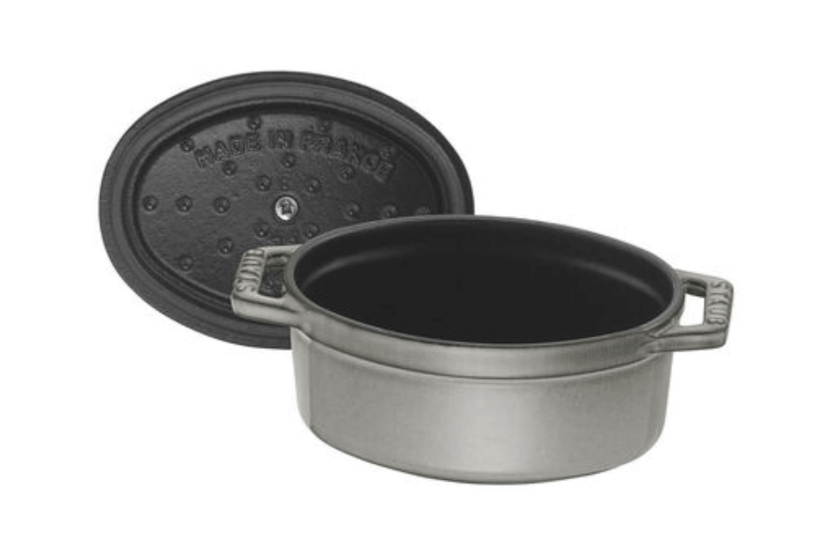 Staub oval gjutjärnsgryta emaljerad grafitgrå 11cm