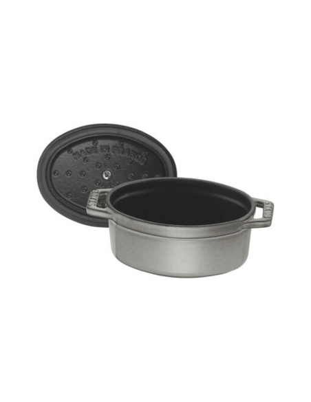 Staub oval gjutjärnsgryta emaljerad grafitgrå 11cm