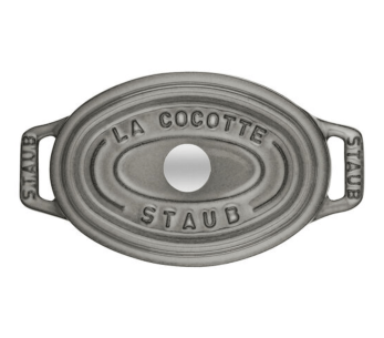 Mini caçarola oval de ferro fundido Staub esmaltada cinzento grafite 11cm 2