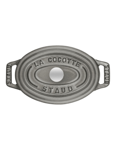Staub oval gjutjärnsgryta emaljerad grafitgrå 11cm