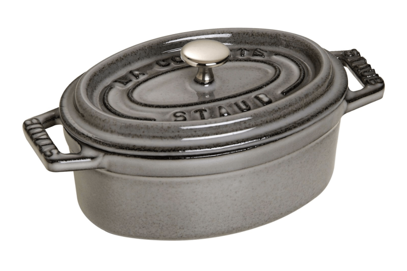 Staub oval støpejernsgryte emaljert grafittgrå 11 cm