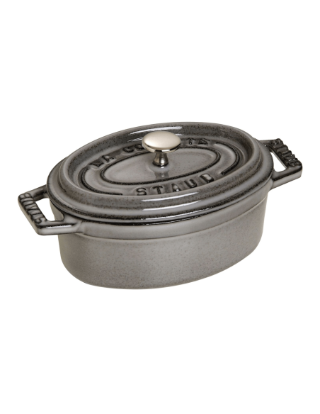 Staub oval støpejernsgryte emaljert grafittgrå 11 cm