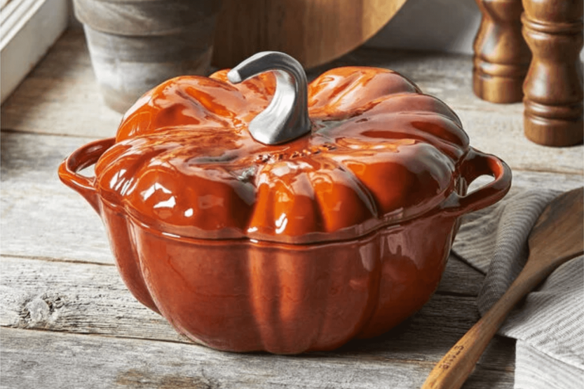 Staub cazuela de calabaza de hierro fundido esmaltada naranja 24cm