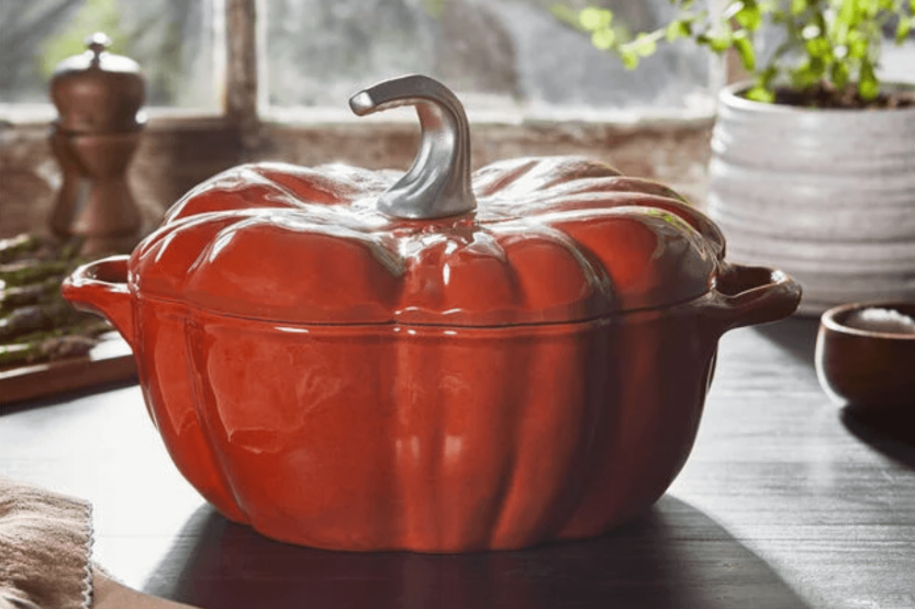 Staub oranje geëmailleerde gietijzeren pompoenpan 24cm