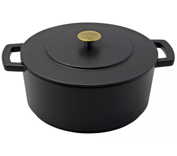 Combekk Original Dutch Oven Caçarola de ferro fundido reciclado esmaltado preto de 28 cm