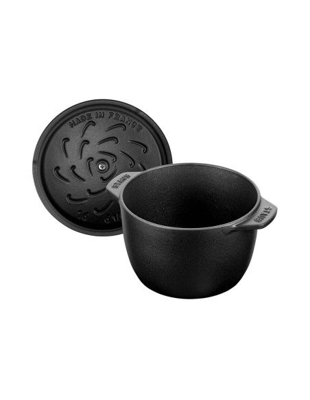 Caçarola de ferro fundido esmaltado Staub Gohan preto mate para arroz e legumes