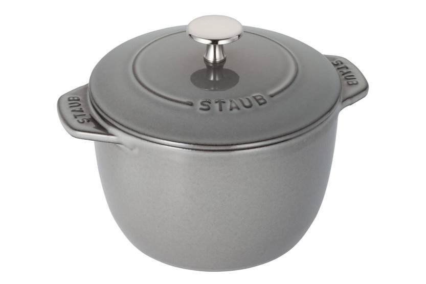 Caçarola Staub Gohan em ferro fundido esmaltado cinzento grafite para arroz e legumes