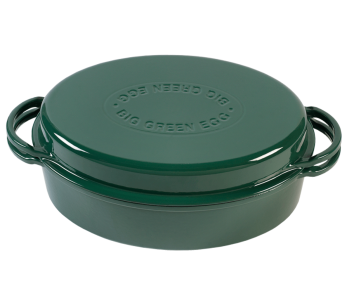 Ovale Cocotte aus Gusseisen 5,2L für Big Green Egg Large, XLarge, 2XLarge 35cm