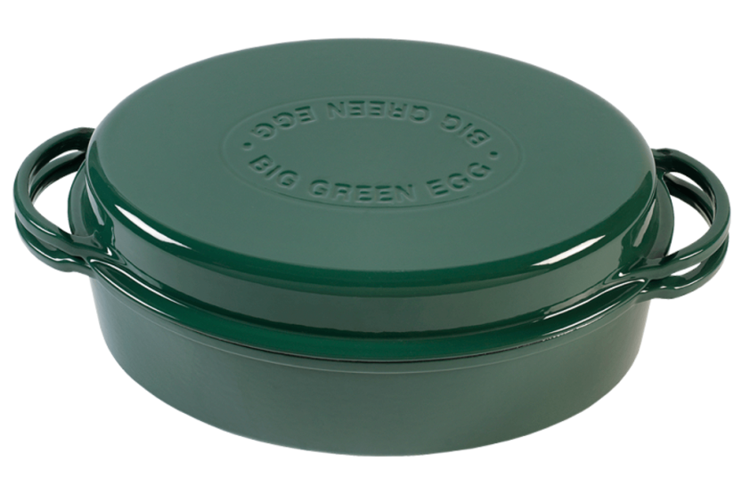 Oval cast iron casserole dish 5,2L for Big Green Egg Large, XLarge, 2XLarge 35cm